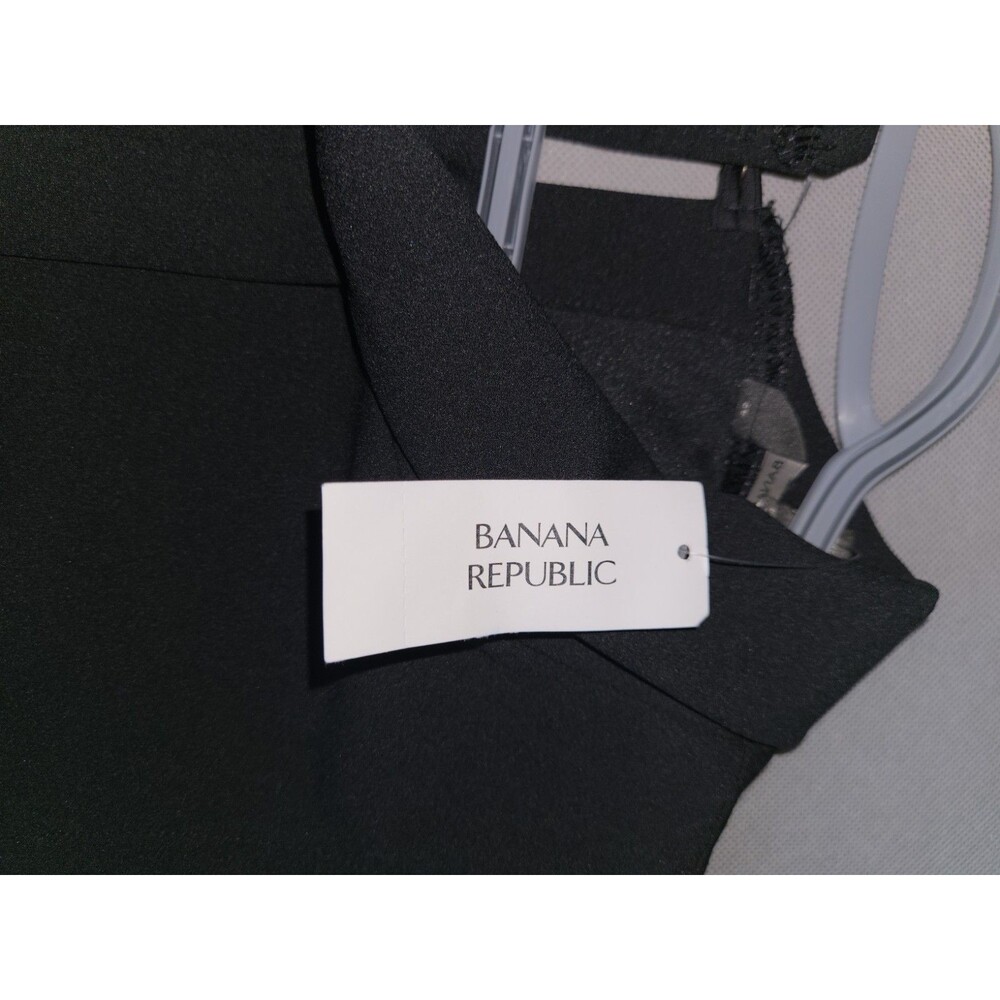 NWT Banana Republic Women Black Sleeveless Mock Neck Pleated Top Blouse Size L - Picture 3 of 8
